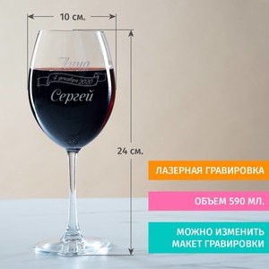 Комплект именных бокалов для вина Влюбленные