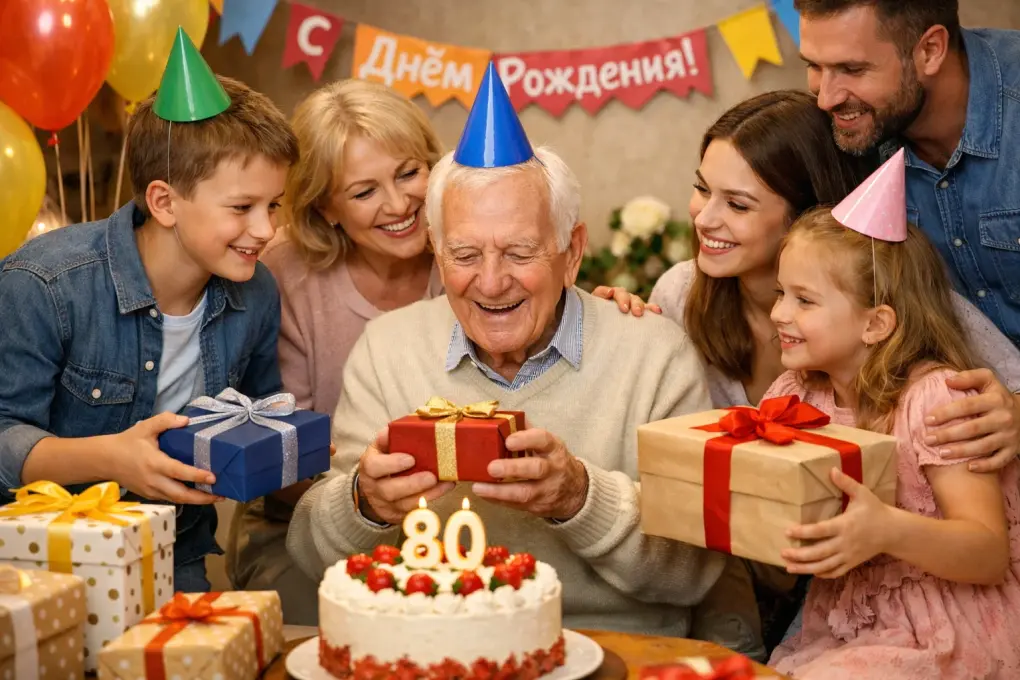 Подарки мужчине на 80 лет