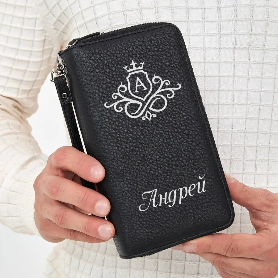 Кошелек Амстердам из натуральной кожи с печатью