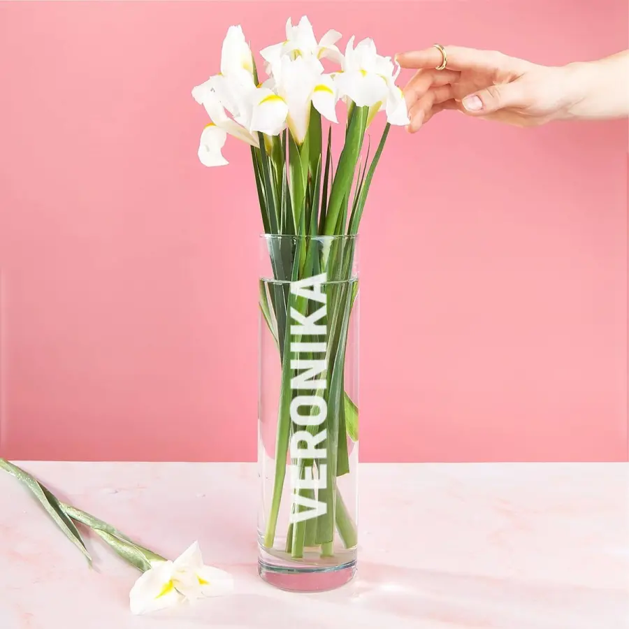 Ваза для цветов стеклянная (именная)