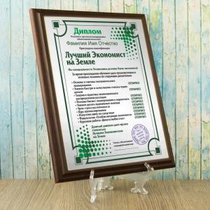 Подарочный диплом (плакетка) *Лучший экономист на Земле*