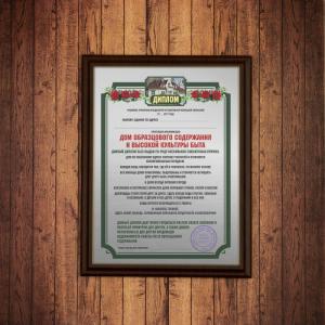 Диплом *Дом образцового содержания и высокой культуры быта*