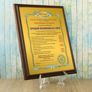 Подарочный диплом (плакетка) *Лучший племянник на свете*