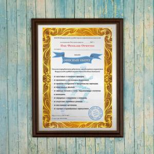 Подарочный диплом (плакетка) *Офисный оберег*