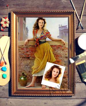 Портрет по фото *Девушка на мосту*