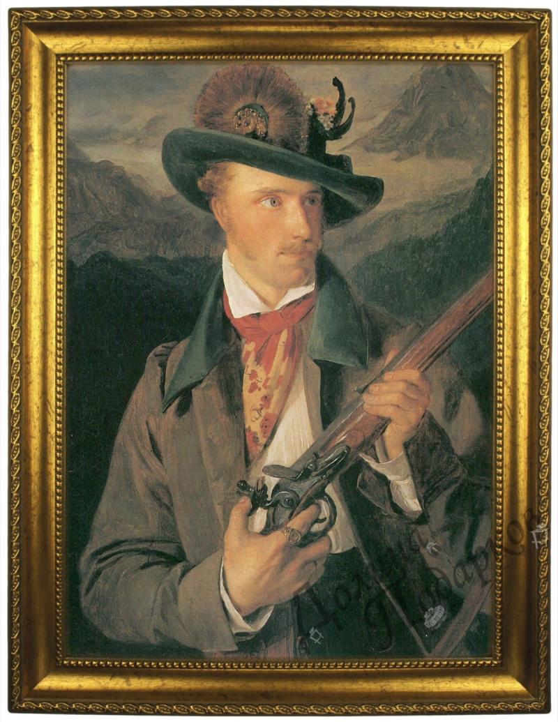 Портрет по фото *Мужчина с ружьем*