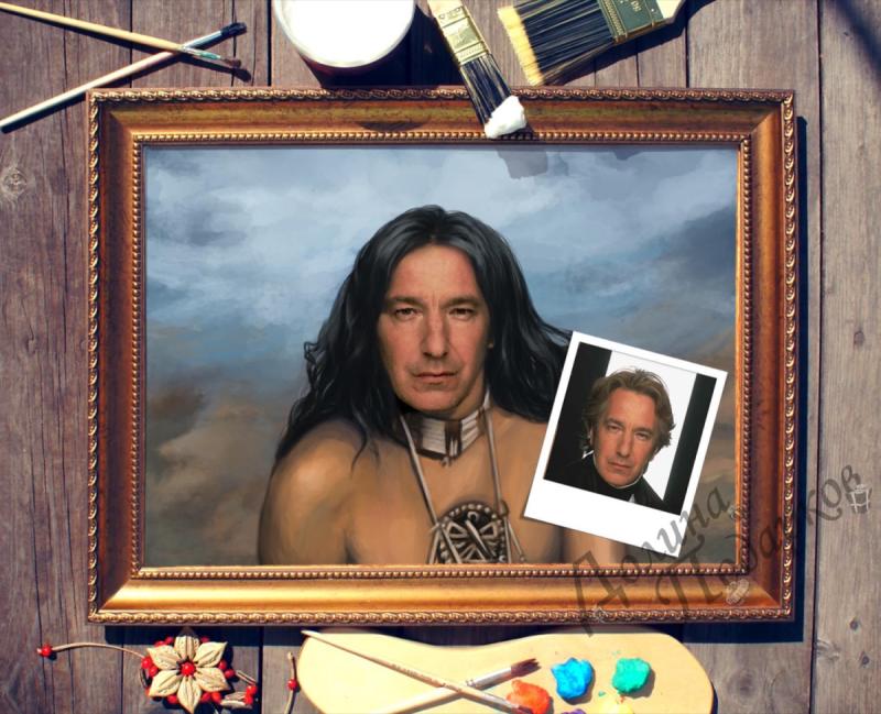 Портрет по фото *Воин чероки*