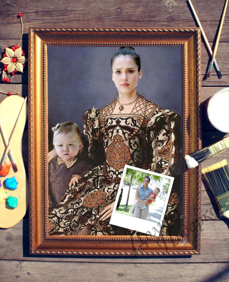 Парный портрет по фото *Мама с ребенком*
