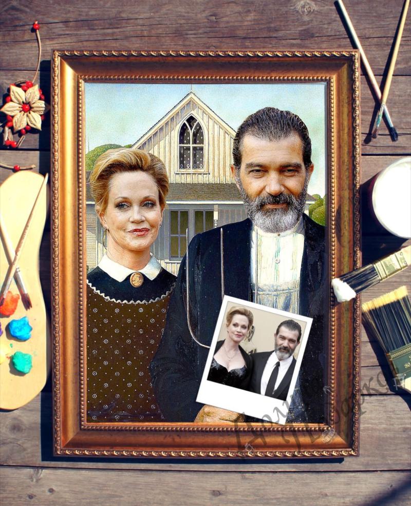 Парный портрет по фото *Американская готика*