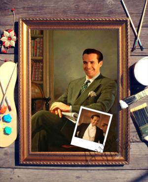 Портрет по фото *Мужчина с газетой*