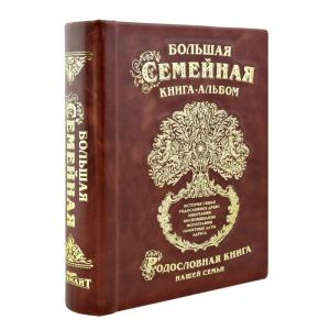Большая семейная книга-альбом (коричневая кожа)