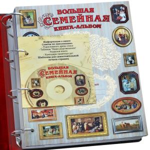 Большая семейная книга-альбом (коричневая кожа)