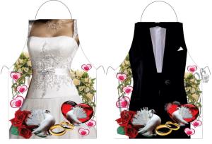Комплект необычных фартуков *Молодожены*