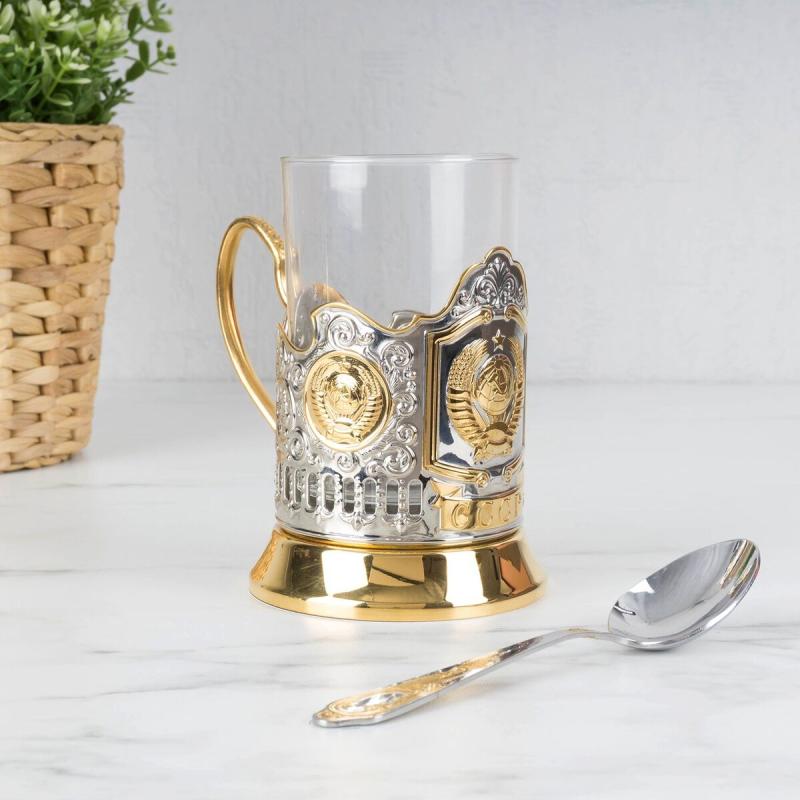 Набор позолоченных подстаканников 