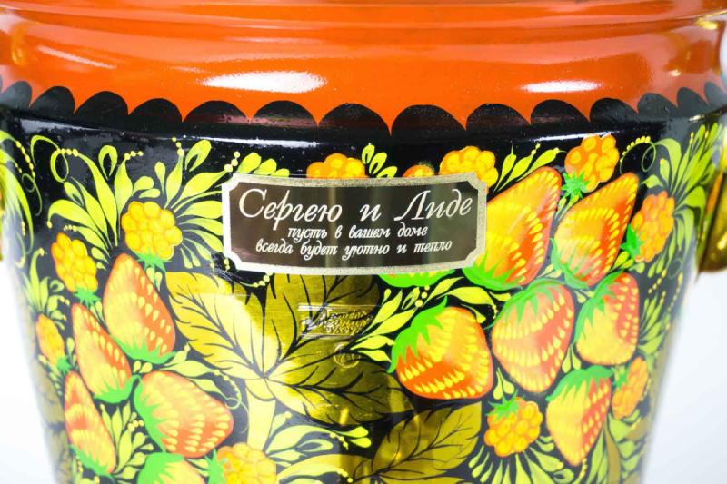 Дровяной самовар с ручной росписью 