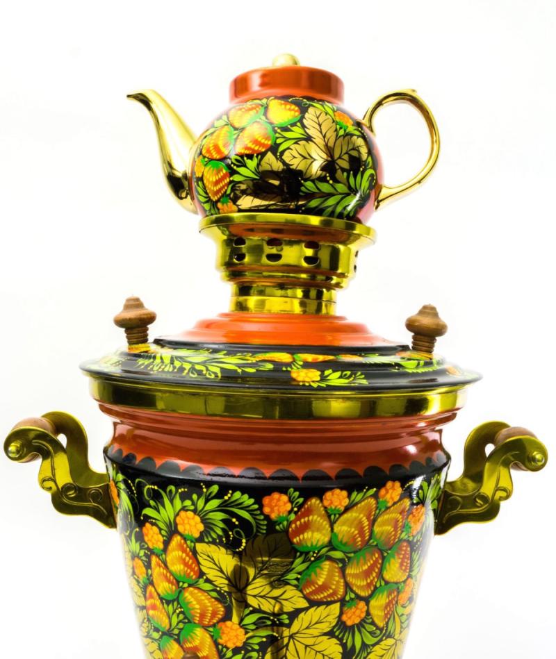 Дровяной самовар с ручной росписью 