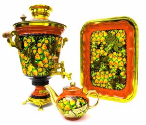 Дровяной самовар с ручной росписью 