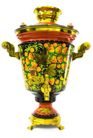 Дровяной самовар с ручной росписью 