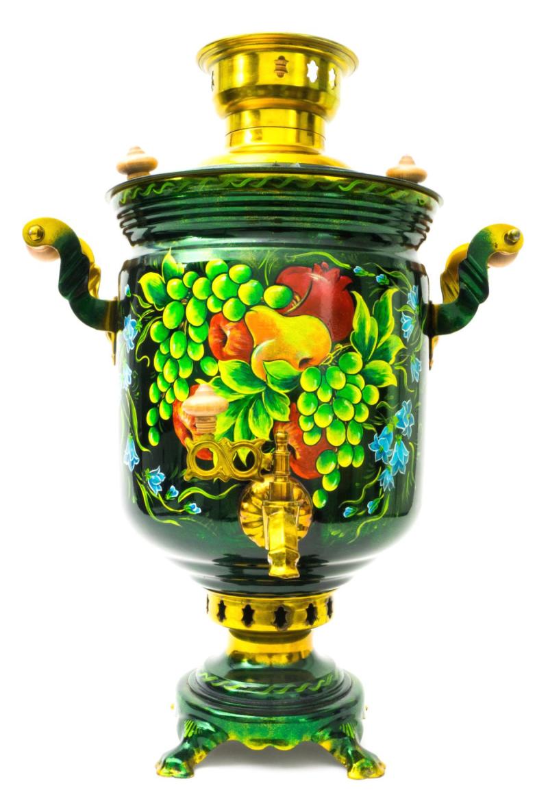 Дровяной расписной самовар 