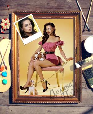 Портрет по фото *Девушка с собачками*