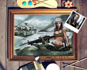 Портрет по фото *Девушка в танке*