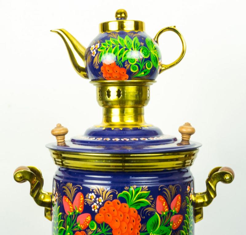 Дровяной самовар с ручной росписью 