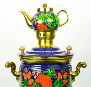 Дровяной самовар с ручной росписью 