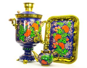 Дровяной самовар с ручной росписью 