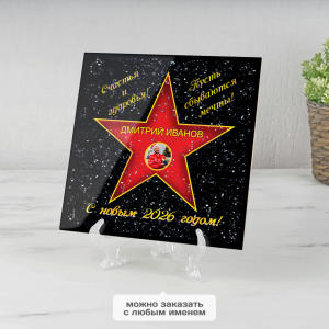 Подарочная звезда с фото «С новым годом»