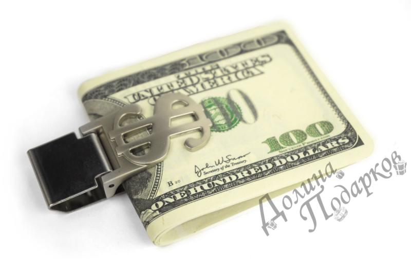 Зажим для денег *Доллар* с гравировкой