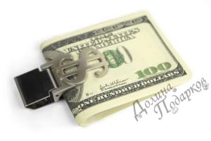 Зажим для денег *Доллар* с гравировкой
